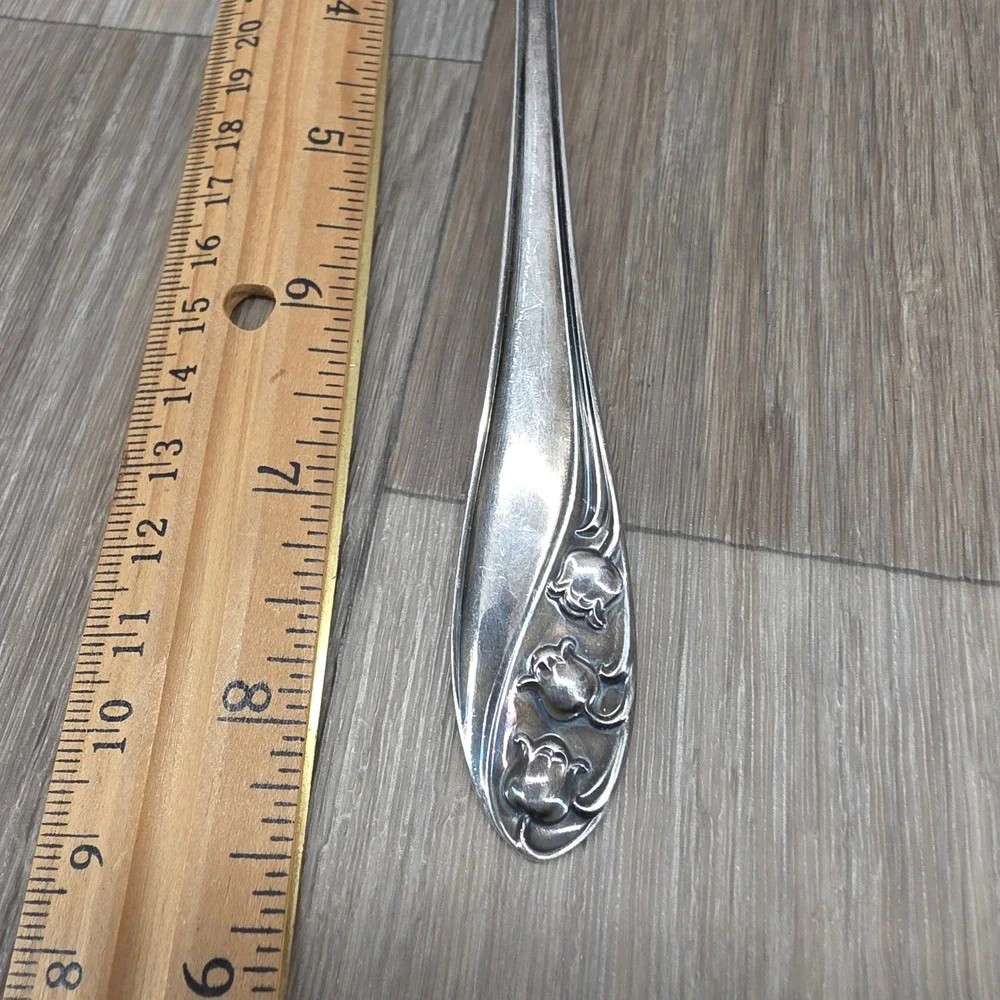 Gorham Sterling Silver Lily of the Valley Serving Spoon 8 3/8